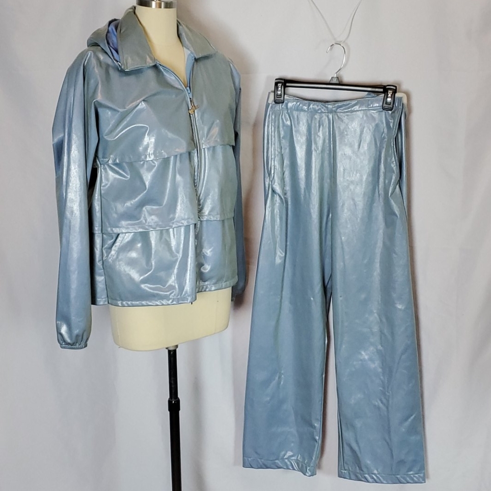 Vtg light blue Duckster jogging suit, M, track